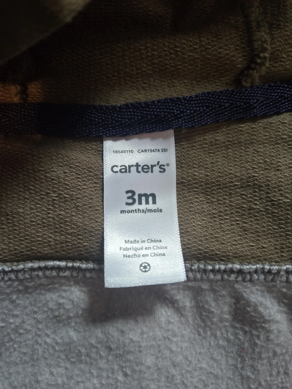 Carter's Gray And Camo Hoodie Vest - 3M